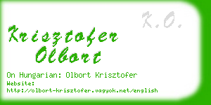 krisztofer olbort business card